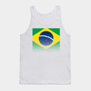 Flag Of Brazil With Halftone Effect Tank Top